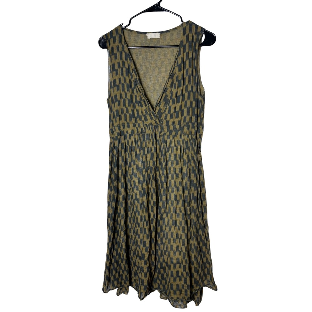 CP shades women's small 100% cotton midi dress block print airy capsule summer